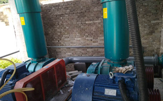 章丘丰源FSR200BG型号罗茨鼓风机用于递归吉盛织染污水处理厂 图片关键词